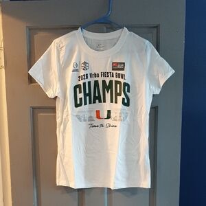 Nike White 'CHAMPS' Fiesta Bowl Tee with Green and Orange Logo